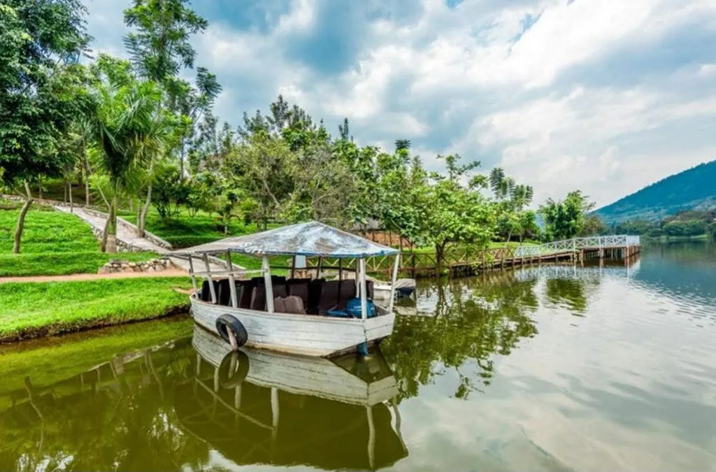 Boat beside the shore of Lake Muhazi, Rwanda